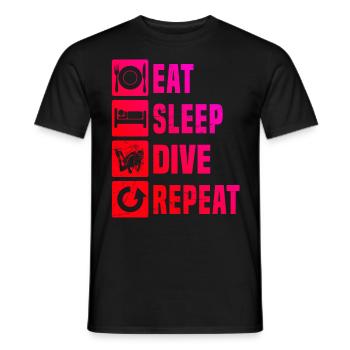 Men's Women's Diver Diving Free Dive Diving - Men's T-Shirt - black - Front - AI Model Male 178 light (178cm)