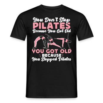 Pilates Instructor Teacher Retired - Men's T-Shirt - black - Front - AI Model Male 178 light (178cm)