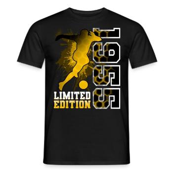 1955 Year of birth Birthday Football - Men's T-Shirt - black - Front - AI Model Male 178 light (178cm)