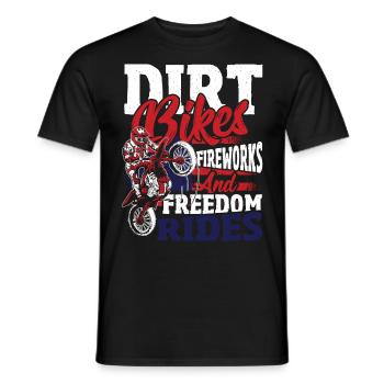 Dirt Bike American Flag Motocross Biker 4th of - Men's T-Shirt - black - Front - AI Model Male 178 light (178cm)