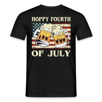 USA Chope de bière brasserie bière artisanale américaine - T-shirt homme - noir - Devant - AI Model Male 178 light (178cm)