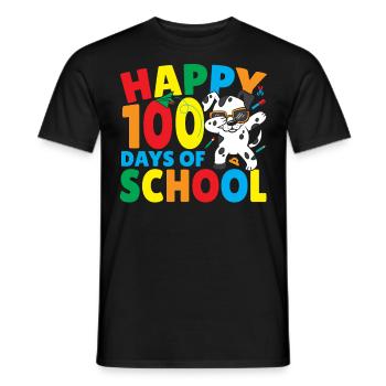 Joyeux 100 jours d’école 100e jour Dalmatiens - T-shirt homme - noir - Devant - AI Model Male 178 light (178cm)