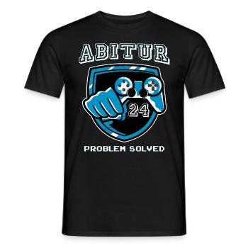 Abitur PROBLEM SOLVED Gamer Abiturienten Abi - Männer T-Shirt - Schwarz - Vorne - AI Model Male 178 light (178cm)
