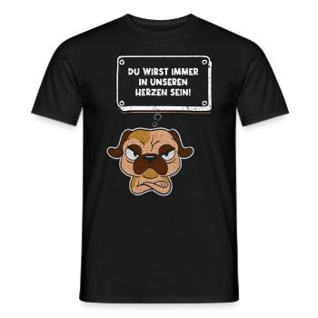 Abschied Wirst immer in unseren Herzen sein Hund - Männer T-Shirt - Schwarz - Vorne - AI Model Male 178 light (178cm)