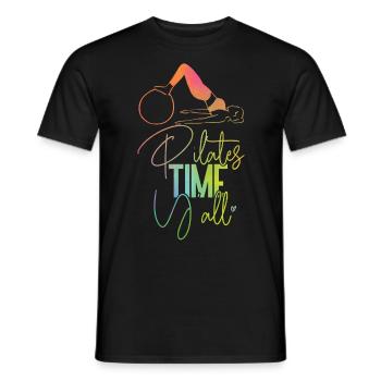 Instructeur de Pilates Professeur Fille - T-shirt homme - noir - Devant - AI Model Male 178 light (178cm)