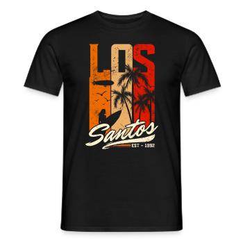 Los Santos Est 1992 - Sunset - Men's T-Shirt - black - Front - AI Model Male 178 light (178cm)