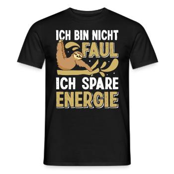 Faulpelz Büro Bin Nicht Faul Spare Energie Lustig - Männer T-Shirt - Schwarz - Vorne - AI Model Male 178 light (178cm)