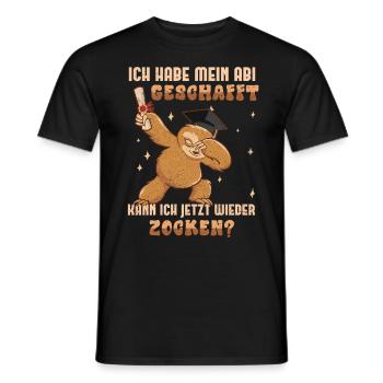 Abitur Habe Mein Abi Geschafft Wieder Zocken? - Männer T-Shirt - Schwarz - Vorne - AI Model Male 178 light (178cm)