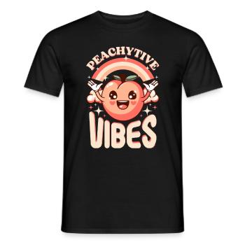Pfirsich-Pfirsich-Vibes - Männer T-Shirt - Schwarz - Vorne - AI Model Male 178 light (178cm)