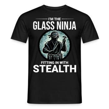 Glaser Fenster Glasmonteur Glashütte Ninja - Männer T-Shirt - Schwarz - Vorne - AI Model Male 178 light (178cm)