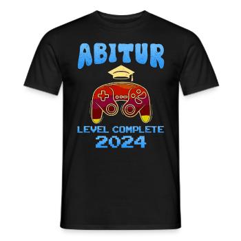 Abitur 2024 LEVEL COMPLETE Abiturienten Abschluss - Männer T-Shirt - Schwarz - Vorne - AI Model Male 178 light (178cm)