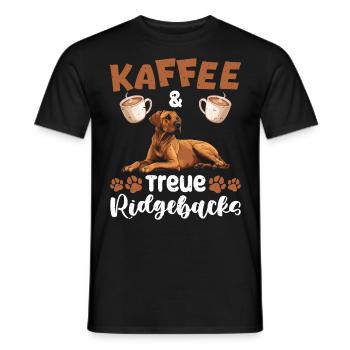 Ridgeback Besitzer KAFFEE UND TREUE RHODESIAN - Männer T-Shirt - Schwarz - Vorne - AI Model Male 178 light (178cm)