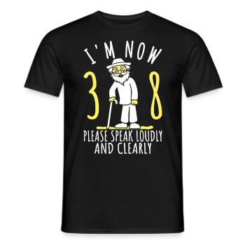 38 års fødselsdag 38 38 Jeg er 38 Nu er jeg 38 år gammel - Mænd T-shirt - sort - Foran - AI Model Male 178 light (178cm)