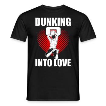 Couples Basketball Player Romantic Dunking into - Men's T-Shirt - black - Front - AI Model Male 178 light (178cm)