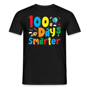 100th Day of School 100 Days Smarter Books Space - Men's T-Shirt - black - Front - AI Model Male 178 light (178cm)
