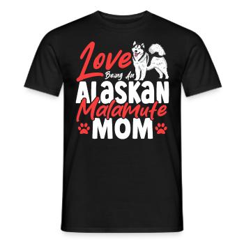 Hundehalter Alaskan Malamute Rasse Alaskan - Männer T-Shirt - Schwarz - Vorne - AI Model Male 178 light (178cm)