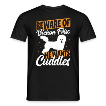Pet Toy Bichon Frise Dog Lovers Dog Lover Bichons - Men's T-Shirt - black - Front - AI Model Male 178 light (178cm)