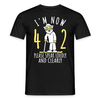 42nd birthday 42nd 42nd I'm 42 years old now - Men's T-Shirt - black - Front - AI Model Male 178 light (178cm)
