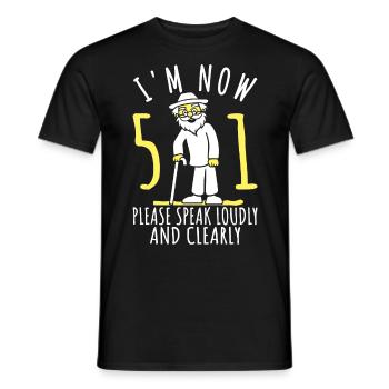 51st birthday 51st 51st I am now 51 years old - Men's T-Shirt - black - Front - AI Model Male 178 light (178cm)