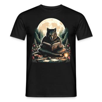 Werewolf Geschichtenerzähler - Männer T-Shirt - Schwarz - Vorne - AI Model Male 178 light (178cm)
