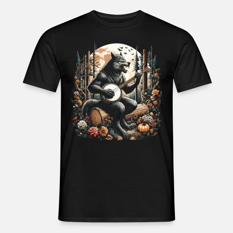 Werwolf mit Gitarre - Männer T-Shirt - Schwarz