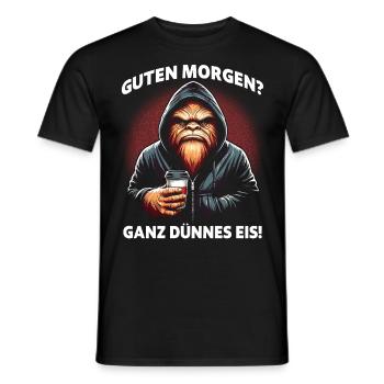 Guten Morgen Ganz Dünnes Eis Bigfoot Kaffee - Männer T-Shirt - Schwarz - Vorne - AI Model Male 178 light (178cm)