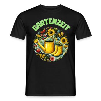 Jardin Jardin Temps Fleurs Lotissement Jardinier Jardinier - T-shirt homme - noir - Devant - AI Model Male 178 light (178cm)
