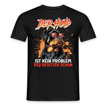 Rottweiler DER HUND IST KEIN PROBLEM Lustiges - Männer T-Shirt - Schwarz - Vorne - AI Model Male 178 light (178cm)