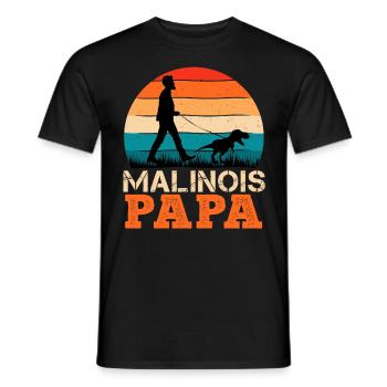Belgischer Malinois Vater Belgischer Schäferhund - Männer T-Shirt - Schwarz - Vorne - AI Model Male 178 light (178cm)