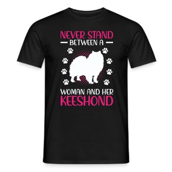 Wolfsspitz Femme et son Wolfsspitz allemand - T-shirt homme - noir - Devant - AI Model Male 178 light (178cm)