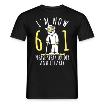 61. Geburtstag 61er 61ter Ich bin jetzt 61 Jahre - Männer T-Shirt - Schwarz - Vorne - AI Model Male 178 light (178cm)