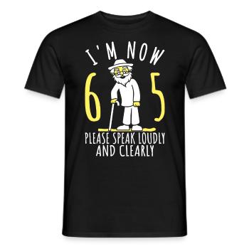 65e anniversaire 65e 65e J’ai 65 ans Maintenant j’ai 65 ans - T-shirt homme - noir - Devant - AI Model Male 178 light (178cm)