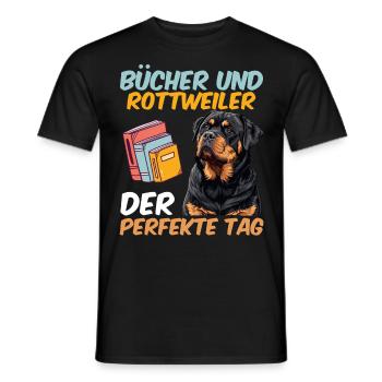 Rottie Besitzer BÜCHER UND ROTTWEILER PERFEKTER - Männer T-Shirt - Schwarz - Vorne - AI Model Male 178 light (178cm)