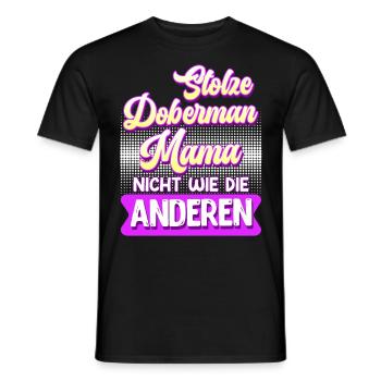 Doberman STOLZE DOBERMANN MAMA Hundebesitzer - Männer T-Shirt - Schwarz - Vorne - AI Model Male 178 light (178cm)
