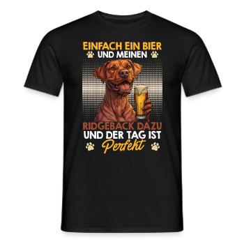 Ridgeback Besitzer EINFACH EIN BIER UND MEIN - Männer T-Shirt - Schwarz - Vorne - AI Model Male 178 light (178cm)