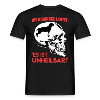 Rottweiler DIAGNOSE LAUTET ES IST UNHEILBAR Lustig - Männer T-Shirt - Schwarz - Vorne - AI Model Male 178 light (178cm)