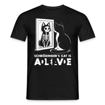 Schrödinger's Cat Alive Dead - Men's T-Shirt - black - Front - AI Model Male 178 light (178cm)