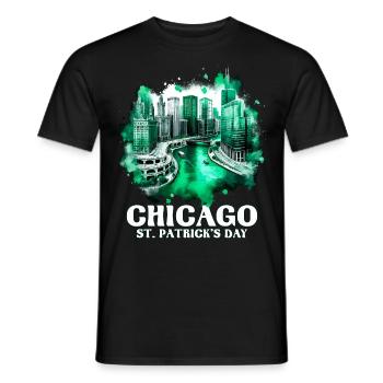 Fête de la Saint-Patrick à Chicago - T-shirt homme - noir - Devant - AI Model Male 178 light (178cm)
