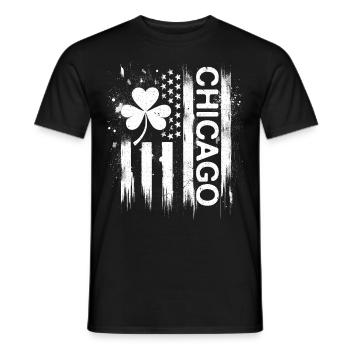 Drapeau des États-Unis Chicago St. Patrick’s Day - T-shirt homme - noir - Devant - AI Model Male 178 light (178cm)