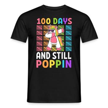 Happy 100 Days of School and Still Poppin 100th - Men's T-Shirt - black - Front - AI Model Male 178 light (178cm)