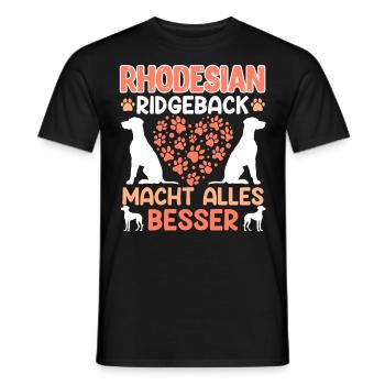 RHODESIAN RIDGEBACK MACHT ALLES BESSER Ridgeback - Männer T-Shirt - Schwarz - Vorne - AI Model Male 178 light (178cm)