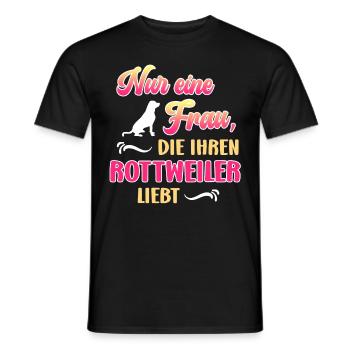 Rottweiler Besitzerin NUR EINE FRAU DIE ROTTWEILER - Männer T-Shirt - Schwarz - Vorne - AI Model Male 178 light (178cm)
