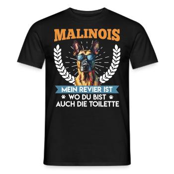 MALINOIS MEIN REVIER IST WO DU BIST AUCH DAS WC - Männer T-Shirt - Schwarz - Vorne - AI Model Male 178 light (178cm)