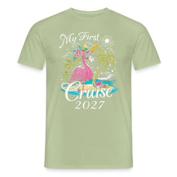 My First Cruise 2027 - Männer T-Shirt - Sage - Vorne - AI Model Male 178 light (178cm)
