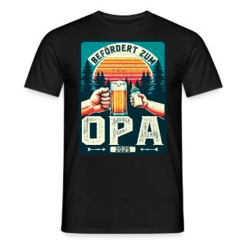 Werdender Opa - Zukünftiger Großvater Opa 2025 - Männer T-Shirt - Schwarz - Vorne - AI Model Male 178 light (178cm)