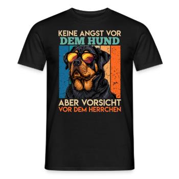 Rottie KEINE ANGST VOR DEM HUND VORSICHT VOR DEM - Männer T-Shirt - Schwarz - Vorne - AI Model Male 178 light (178cm)