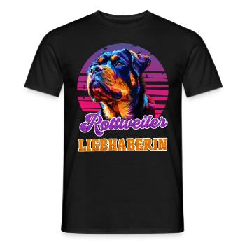 ROTTWEILER LIEBHABERIN Hundemama Rottie Vintage - Männer T-Shirt - Schwarz - Vorne - AI Model Male 178 light (178cm)