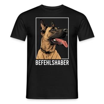 Belgischer Schäferhund MAJOR Malinois Hund - Männer T-Shirt - Schwarz - Vorne - AI Model Male 178 light (178cm)