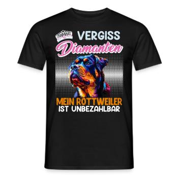Rottweiler Frau VERGISS DIAMANTEN MEIN ROTTWEILER - Männer T-Shirt - Schwarz - Vorne - AI Model Male 178 light (178cm)