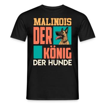 MALINOIS DER KÖNIG DER HUNDE Belgischer - Männer T-Shirt - Schwarz - Vorne - AI Model Male 178 light (178cm)